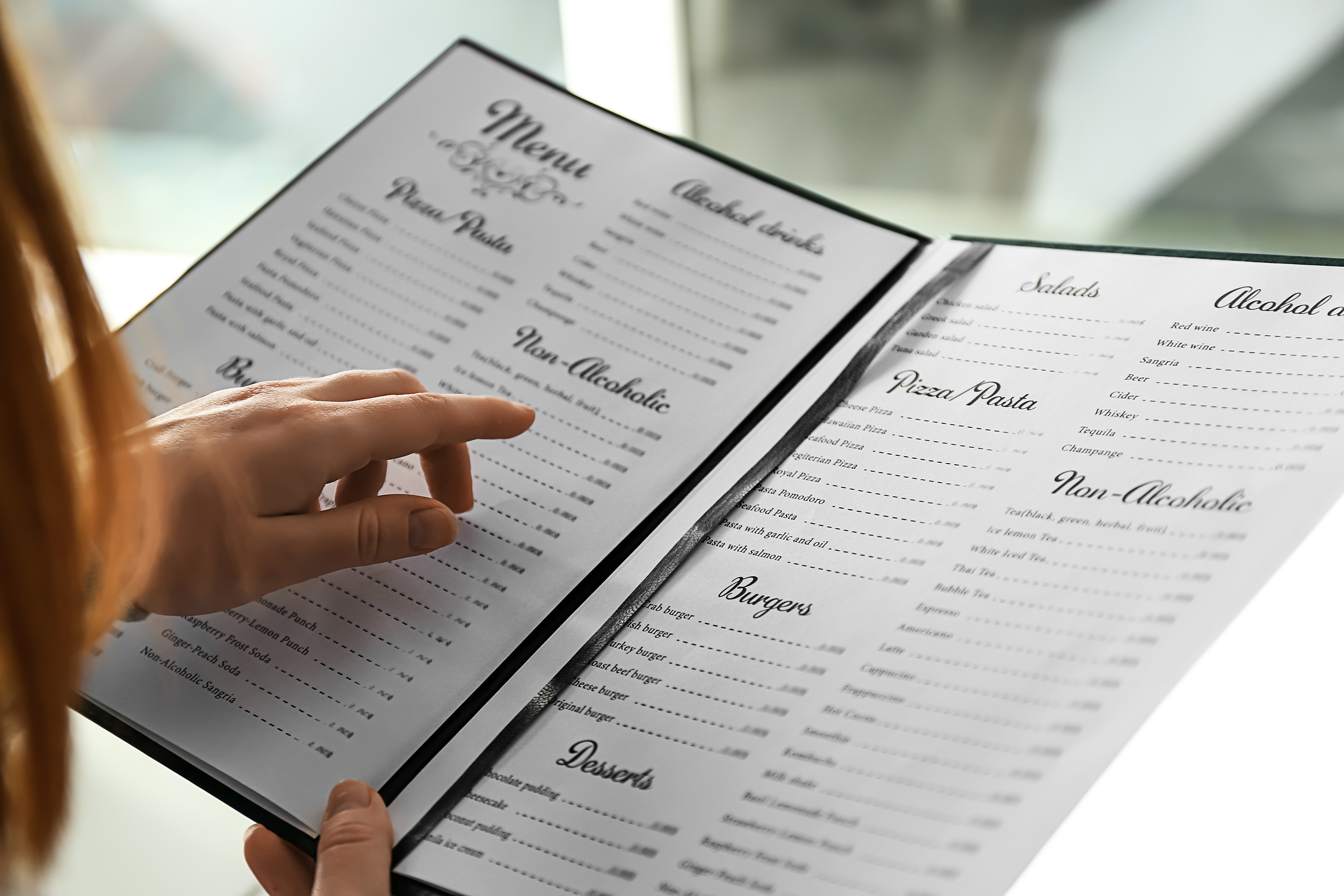 Laminated Menu