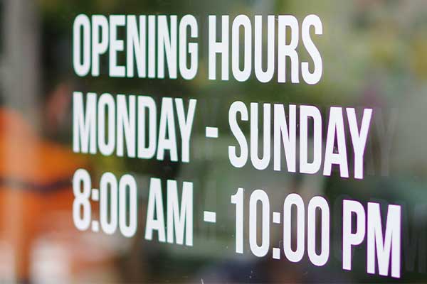 Vinyl Store Hours Stickers